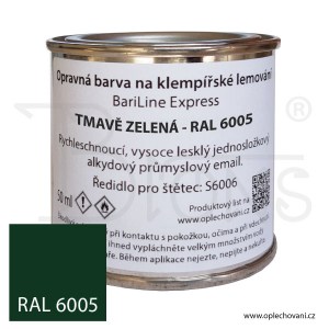 Opravná barva na klempířské lemování 50 ml - tmavě zelená - RAL 6005