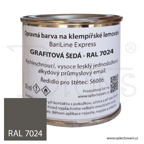 Opravná barva na klempířské lemování 50 ml - grafitová šedá - RAL 7024