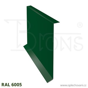 Krycí lišta krajového krovu rš 230 tmavě zelená RAL 6005