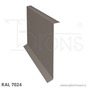 Krycí lišta krajového krovu rš 230 grafitová šeď RAL 7024