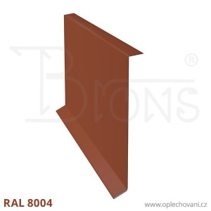Krycí lišta krajového krovu rš 230 cihlově červená RAL 8004