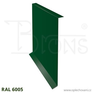 Krycí lišta krajového krovu rš 290 tmavě zelená RAL 6005