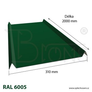 Plechová krytina BRONS tmavě zelená RAL6005