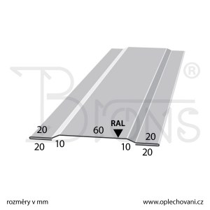 Přítlačná lišta prolomená rš 160 šedobílá - obr. 2