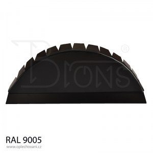 Koncovka oblého hřebenáče černá RAL9005