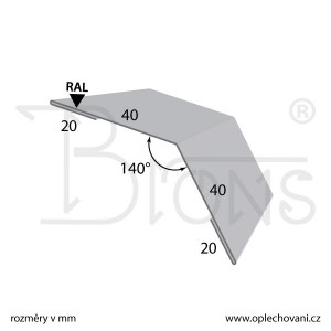 Roh vnější vyztužený tupý úhel rš 120 hnědá - obr. 2