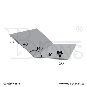 Roh vnitřní vyztužený tupý úhel rš 120 hnědá - obr. 2