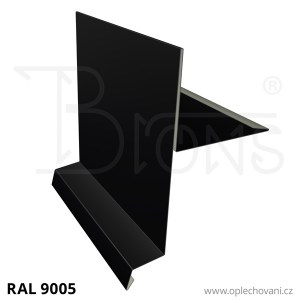 Závětrná lišta rozvinutá šíře 440 mm, černá RAL9005