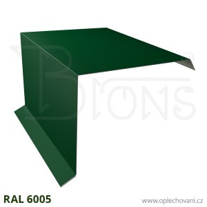 Závětrná lišta horní rozvinutá šíře 330 mm - tmavě zelená RAL 6005