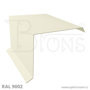 Závětrná lišta horní na plechovou krytinu - rozvinutá šíře 330 - šedobílá RAL9002
