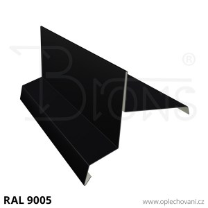 Závětrná lišta horní na šindel - rozvinutá šíře 250, černá RAL9005