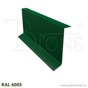 Závětrná lišta pod krajovou tašku ZLKT130, tmavě zelená RAL 6005