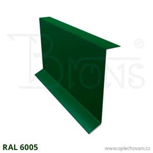 Závětrná lišta pod krajovou tašku ZLKT160, tmavě zelená RAL 6005