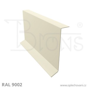 Závětrná lišta pod krajovou tašku ZLKT160, šedobílá RAL 9002