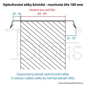 Oplechování atiky rš 180 šedobílá (šíře 120) - obr. 4