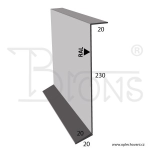 Krycí lišta krajového krovu rš 290 tmavě šedá - obr. 2