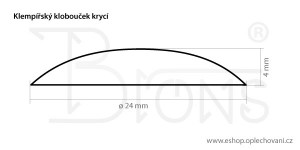 Klobouček krycí - šedobílá RAL 9002 - obr. 3