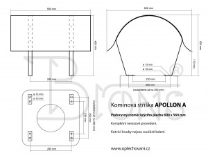 Komínová stříška nerez Apollon A (600x560) - obr. 2