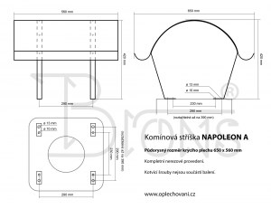 Komínová stříška nerez Napoleon A (650x560) - obr. 3