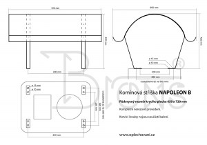 Komínová stříška nerez Napoleon B (650x720) - obr. 3