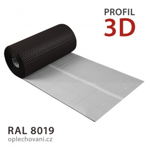 Těsnící pás na komín 3D - tmavě hnědý RAL 8019