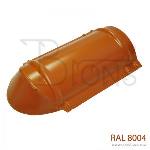 Koncový hřebenáč oblý - cihlově červený RAL 8004