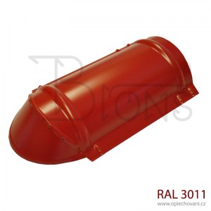 Koncový hřebenáč oblý - vínově červený RAL 3011