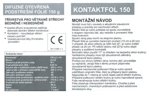 Podstřešní folie KONTAKTFOL 150 - metráž - obr. 2