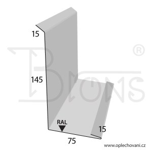 Lemování zdí rozvinutá šíře 250 mm - v barvách RAL - obr. 2