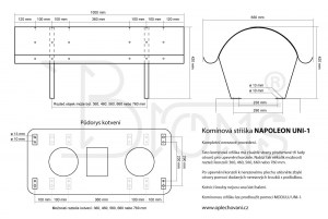 Komínová stříška nerez Napoleon UNI-1 (650x1000) - obr. 2