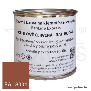 Opravná barva na klempířské lemování 50 ml - cihlově červená - RAL 8004