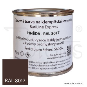 Opravná barva na klempířské lemování 50 ml - hnědá - RAL 8017