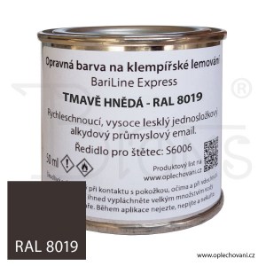 Opravná barva na klempířské lemování 50 ml - tmavě hnědá - RAL 8019