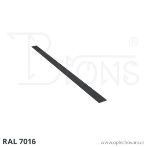 Rovinný plech pozinkovaný lakovaný 100 x 2000 mm | tmavě šedá RAL 7016