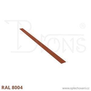 Rovinný plech pozinkovaný lakovaný 100 x 2000 mm | cihlově červená RAL 8004