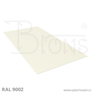 Rovinný plech pozinkovaný lakovaný 1000 x 2000 mm | šedobílá RAL 9002