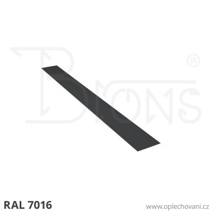 Rovinný plech pozinkovaný lakovaný 200 x 2000 mm | tmavě šedá RAL 7016