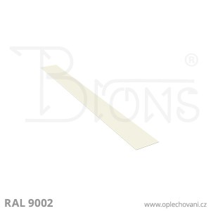 Rovinný plech pozinkovaný lakovaný 200 x 2000 mm | šedobílá RAL 9002
