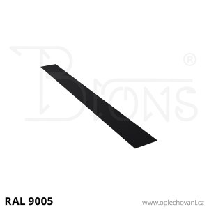 Rovinný plech pozinkovaný lakovaný 200 x 2000 mm | černá RAL 9005