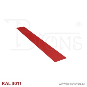 Rovinný plech pozinkovaný lakovaný 250 x 2000 mm | vínově červená RAL 3011