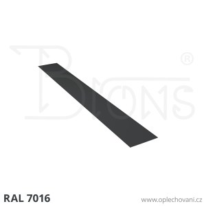 Rovinný plech pozinkovaný lakovaný 250 x 2000 mm | tmavě šedá RAL 7016