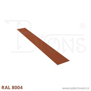 Rovinný plech pozinkovaný lakovaný 250 x 2000 mm | cihlově červená RAL 8004
