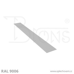 Rovinný plech pozinkovaný lakovaný 250 x 2000 mm | stříbrná RAL 9006