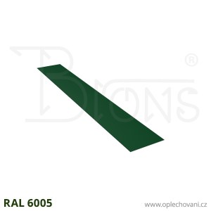 Rovinný plech pozinkovaný lakovaný 300 x 2000 mm | tmavě zelená RAL 6005