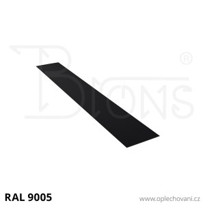Rovinný plech pozinkovaný lakovaný 300 x 2000 mm | černá RAL 9005