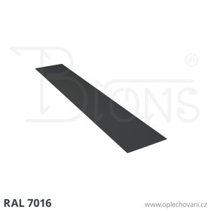 Rovinný plech pozinkovaný lakovaný 350 x 2000 mm | tmavě šedá RAL 7016