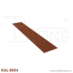 Rovinný plech pozinkovaný lakovaný 350 x 2000 mm | cihlově červená RAL 8004