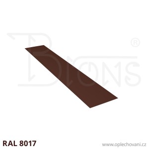 Rovinný plech pozinkovaný lakovaný 350 x 2000 mm | hnědá RAL 8017