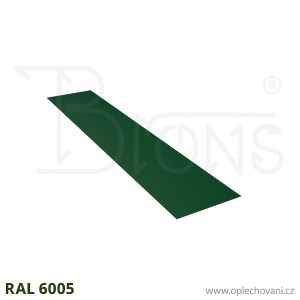 Rovinný plech pozinkovaný lakovaný 400 x 2000 mm | tmavě zelená RAL 6005