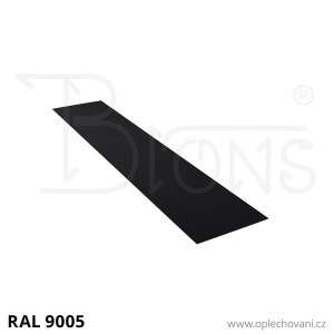 Rovinný plech pozinkovaný lakovaný 400 x 2000 mm | černá RAL 9005
